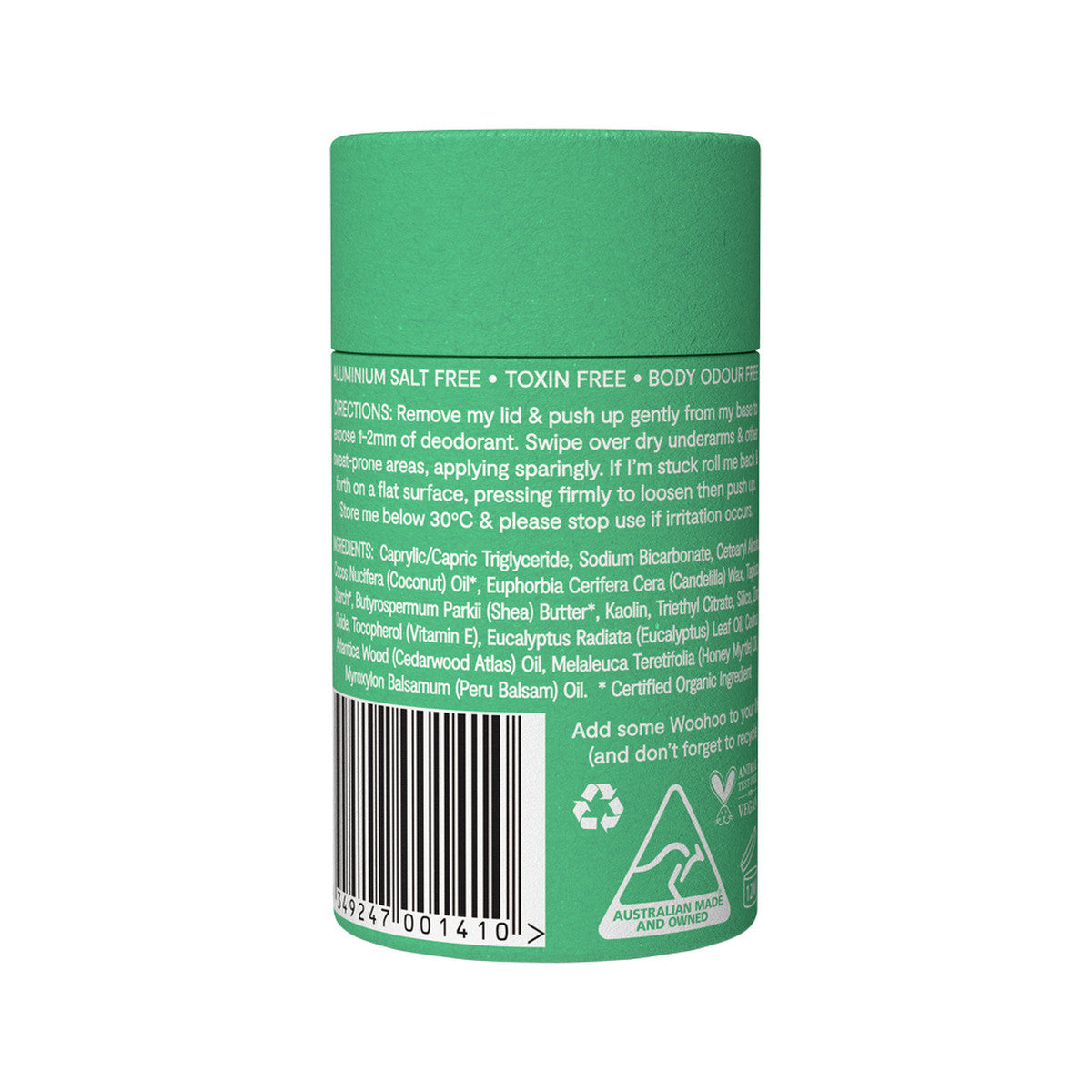 Woohoo Deodorant & Anti-Chafe Stick Wild (Ultra Strength Unisex) 60g