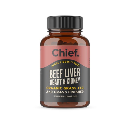 Chief Organic Beef Liver, Heart & Kidney Immunity Boost (120 Capsules)