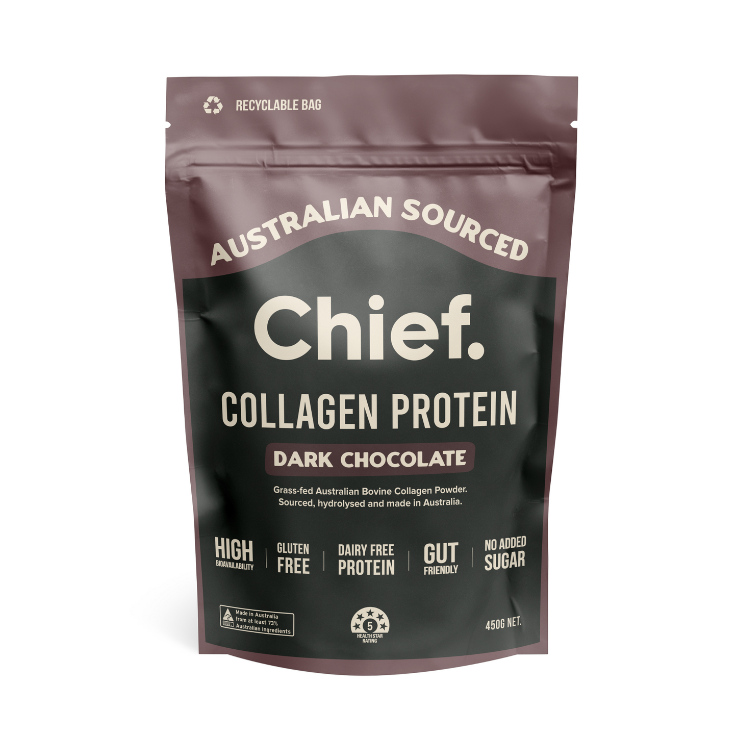 Chief Grass-fed Collagen Protein Powder - Dark Chocolate (30 serves)