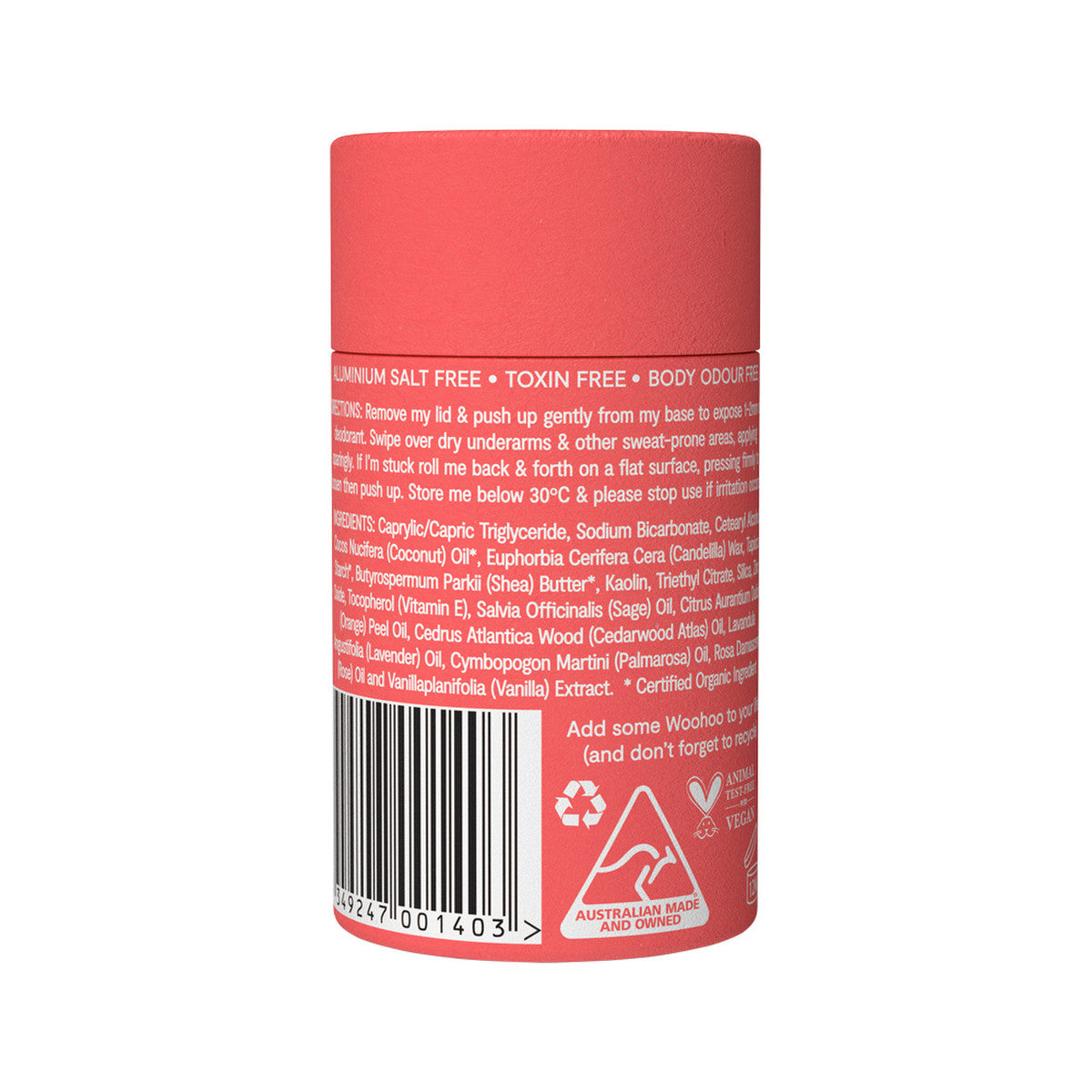 Woohoo Deodorant & Anti-Chafe Stick Urban 60g
